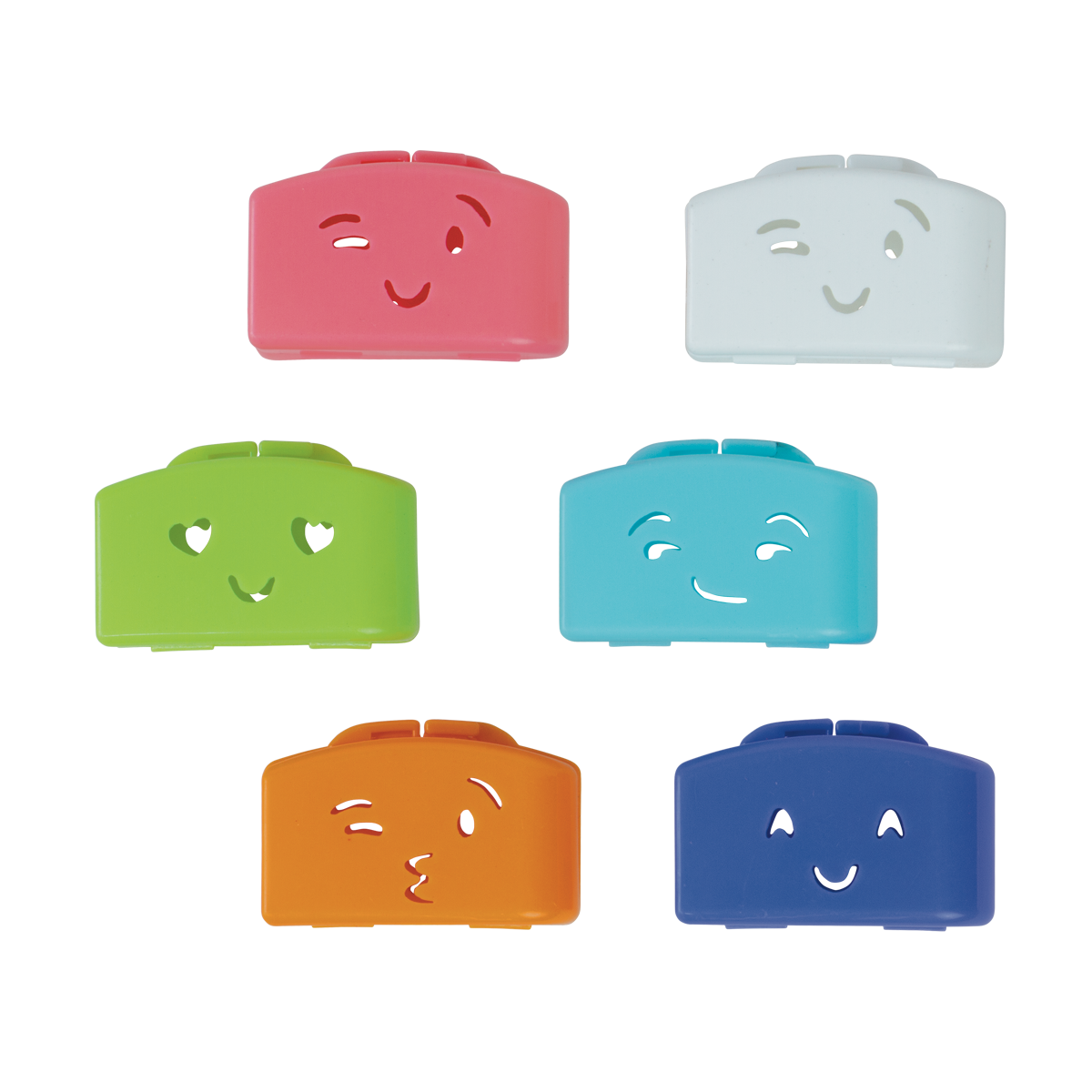 Cartoon toothbrush covers close-up